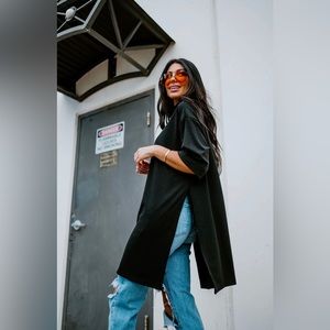 Lala Icon Mock Neck Top in Black